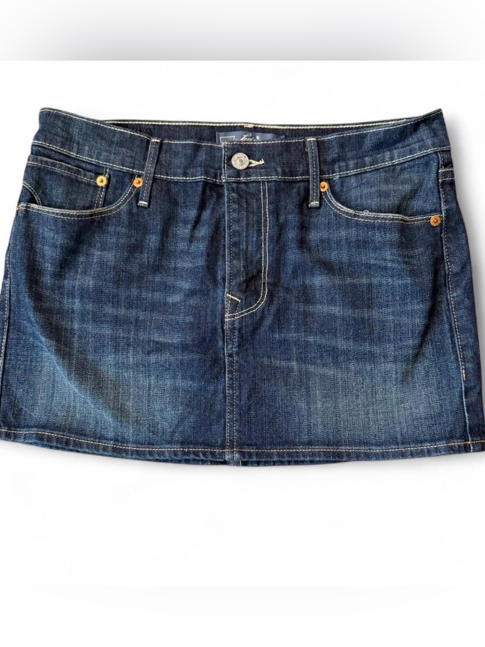 Women's Levi's Denim Y2K Mini Skirt SZ 2 Festival Western Boho Cowgirl